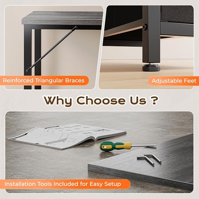 PRAISUN 63 Inch L Shaped Desk - Image 9