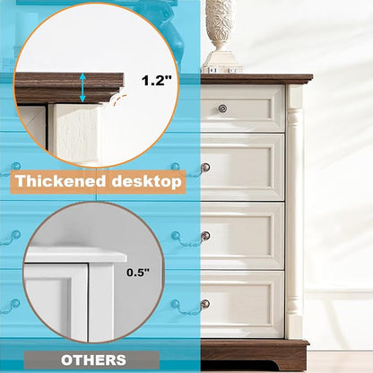 Farmhouse 9 Drawer Dressers for Bedroom, Big Dressers - Image 6