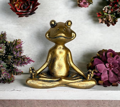Top Brass Yoga Frog Eyeglass Holder – Whimsical Reading Glasses Sunglass Stand - Image 6