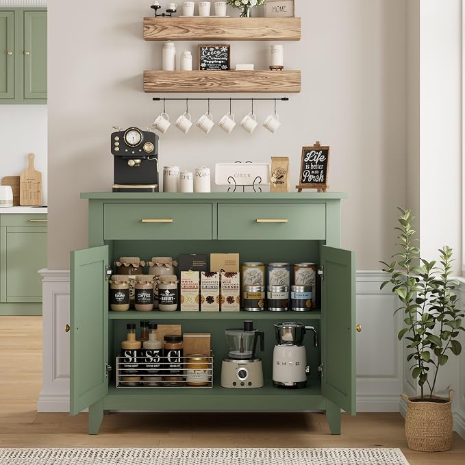 HORSTORS Farmhouse Kitchen Storage Cabinet, Small Buffet, Coffee Bar, 35.8"W - Image 5