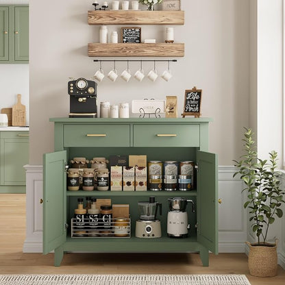 HORSTORS Farmhouse Kitchen Storage Cabinet, Small Buffet, Coffee Bar, 35.8"W - Image 5