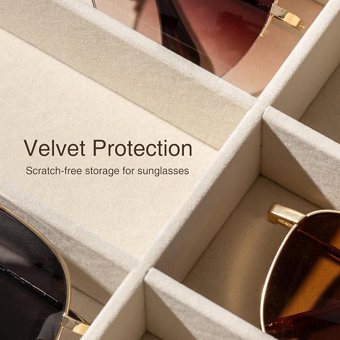 pickpiff Drawer Sunglass Organizer & Display Tray: 1 Pcs 8 Grids Velvet - Image 4