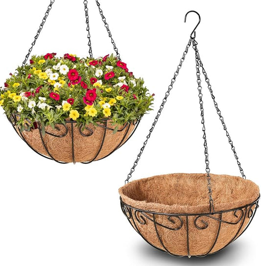 2 Pack 10 Inch Metal Hanging Baskets by Legigo