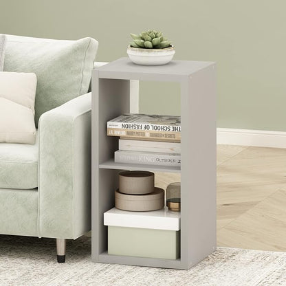 Furinno Cubicle Open Back Decorative Cube Storage Organizer, Light Grey | 14.6" - Image 2