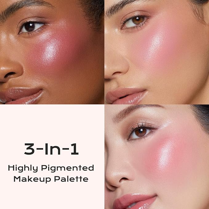 Color Nymph 3-IN-1 Face Palette, Ultra-Smoothy Creamy Blush Highlighter Bronzer - Image 4