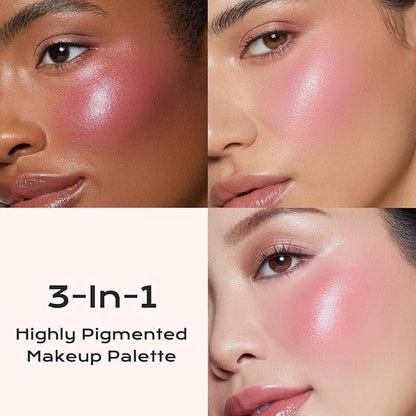 Color Nymph 3-IN-1 Face Palette, Ultra-Smoothy Creamy Blush Highlighter Bronzer - Image 4