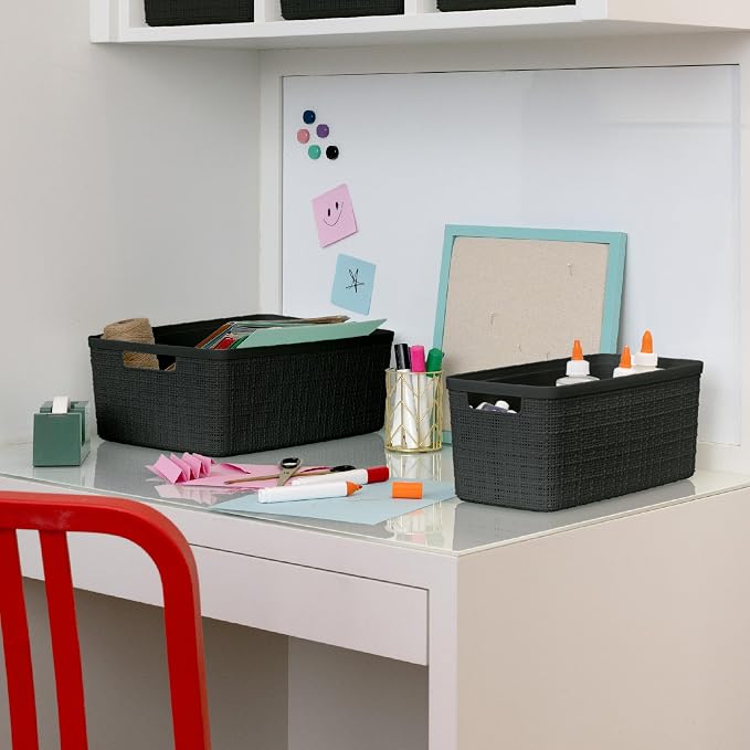 Curver Set of 8 Slim 6.8L Jute Decorative Plastic Organization and Storage - Image 5