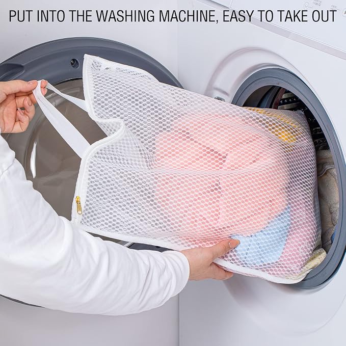 Tenrai Laundry Bag Mesh Wash Bag，Use YKK Zipper，Tote Bag Bathroom Hanging - Image 4