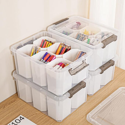 Citylife 17 QT Plastic Storage Bins Clear Storage Box - Image 6