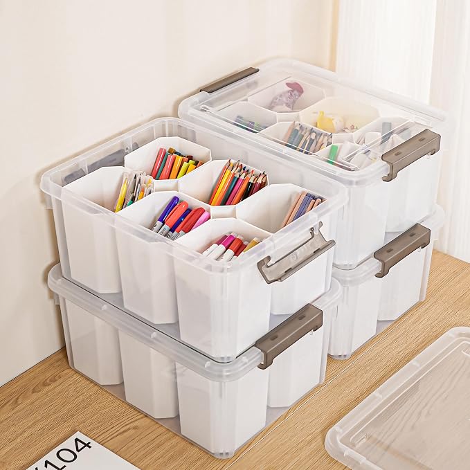 Citylife 17 QT Plastic Storage Bins Clear Storage Box - Image 3
