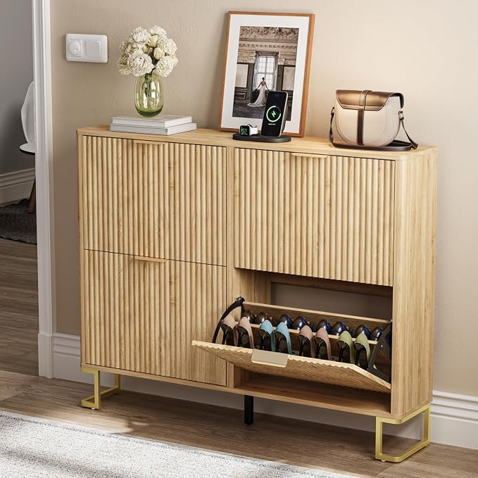 Fluted Shoe Cabinet Storage - Image 7