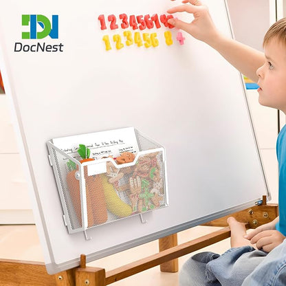 Docnest 3 Pack Dual-Mount Magnetic Mesh File Holders, Wall Organizer | Mount - Image 7