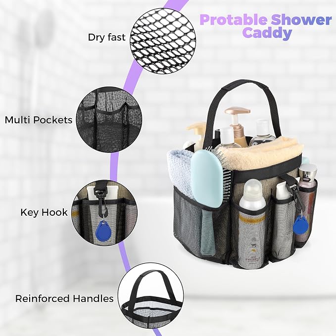 Mesh Shower Caddy Portable for College Dorm Room Essentials - Image 3