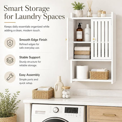HAYOFAMY 4-Tier Wall Bathroom Storage Cabinet 7.9" D x 15.7" W x 23.6" H | PVC - Image 4