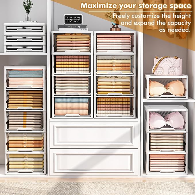 3 Pack Stackable Closet Storage Basket - Image 7
