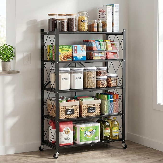 5-Tier Foldable Storage Shelves by Unknown