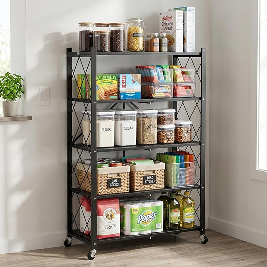 5-Tier Foldable Storage Shelves by Unknown