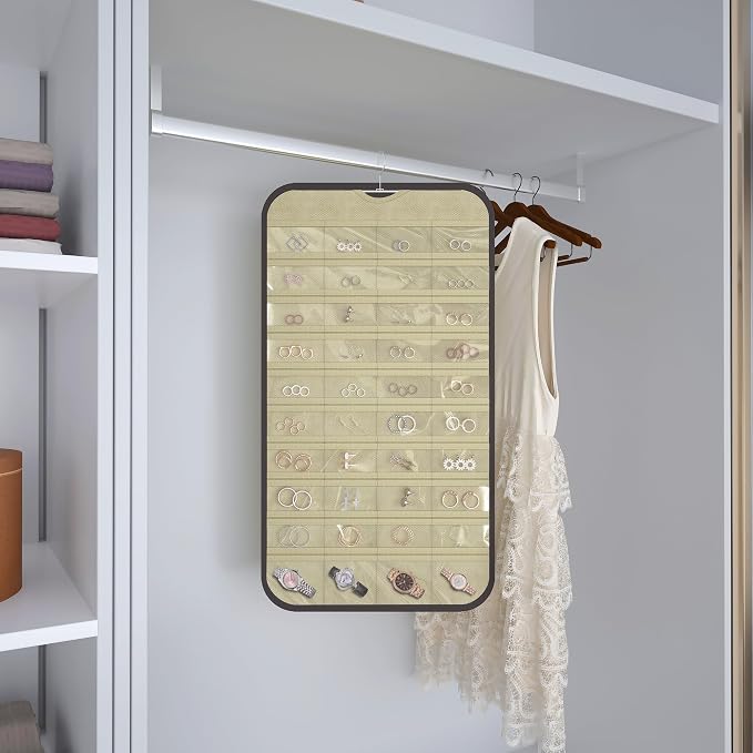Hanging Jewelry Organizer Storage, 40 Pockets 36 Hooks Necklace Earring - Image 8