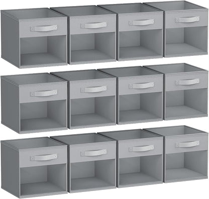 DIMJ Storage Cubes, 12 Pack Cube Storage Bin, Foldable Cube Organizer Storage by DiMJ