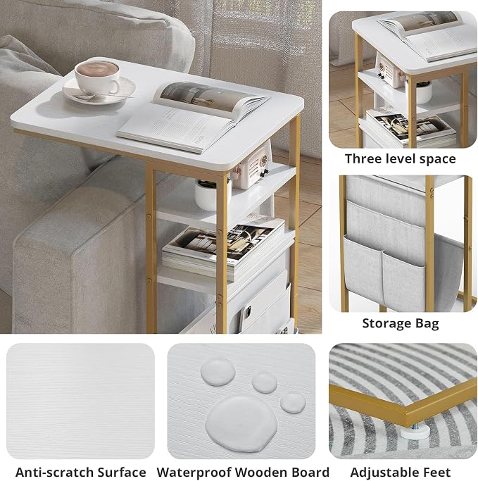 C Shaped End Table 28" 3-Tier C Table - Image 4