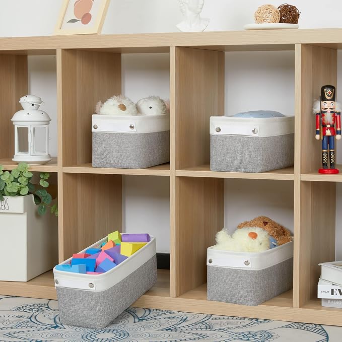 Bidtakay Small Bins for Organization Fabric Baskets for Toilet Paper Storage - Image 6
