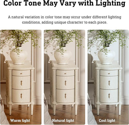STO'SENSE Nightstand w/Charging Station & 3 Drawers, Pre-Assembled, Vintage - Image 9