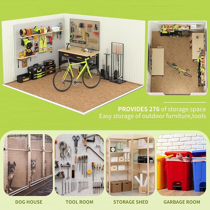 Metal Storage Shed, Outdoor Storage Building 8x6, Large Backyard Shed - Image 6