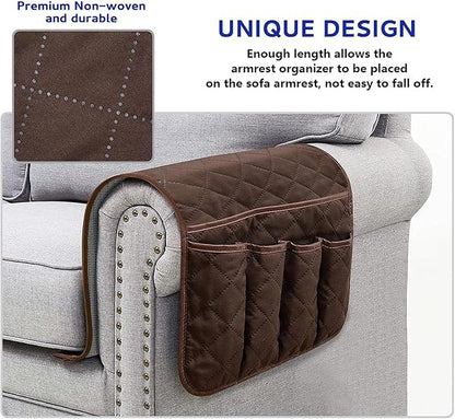 Sofa Armrest Organizer Non-Slip Arm Chair Bedside Caddy Storage Organizer - Image 3