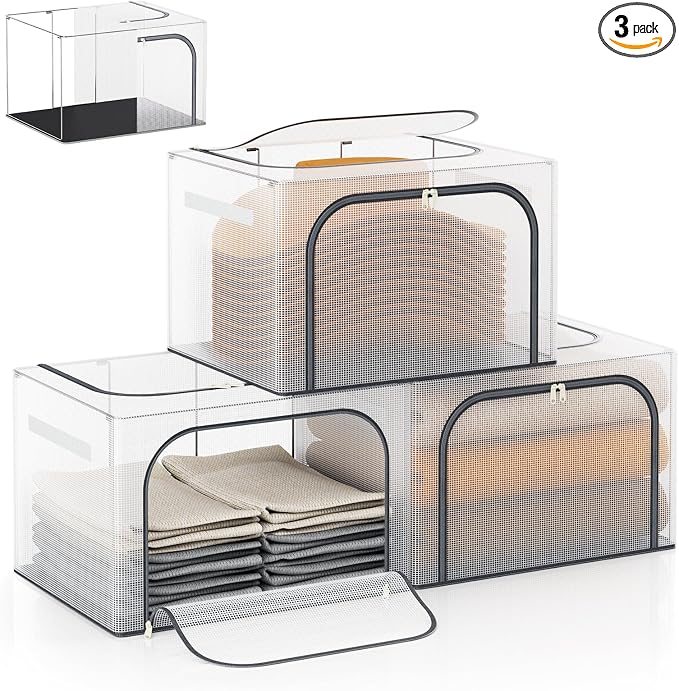 Bubimon Large Size 66L 3 Pack Clothes Storage Bin by Bubimon