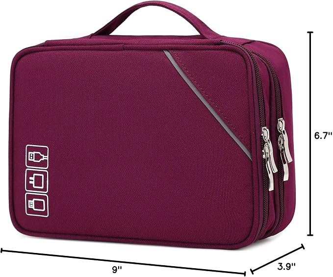 Lanola Electronic Organizer Travel Double Layer Cable Organizer Bag, Accessory - Image 8
