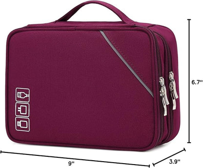 Lanola Electronic Organizer Travel Double Layer Cable Organizer Bag, Accessory - Image 8