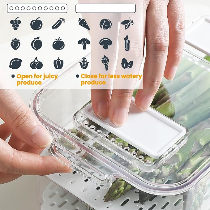 vacane Fresh Produce Saver for Refrigerator, Salad Vegetable Storage Organizers - Image 4