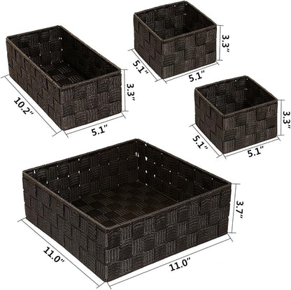 Posprica Woven Storage Baskets for Organizing, Small Baskets Cube Bin Container - Image 3