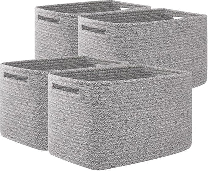 OIAHOMY 4 Pack Storage Baskets for Organizing, Cube Storage Bins for Shelves by MasterofSpaceOptimization