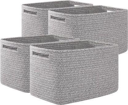 OIAHOMY 4 Pack Storage Baskets for Organizing, Cube Storage Bins for Shelves by MasterofSpaceOptimization