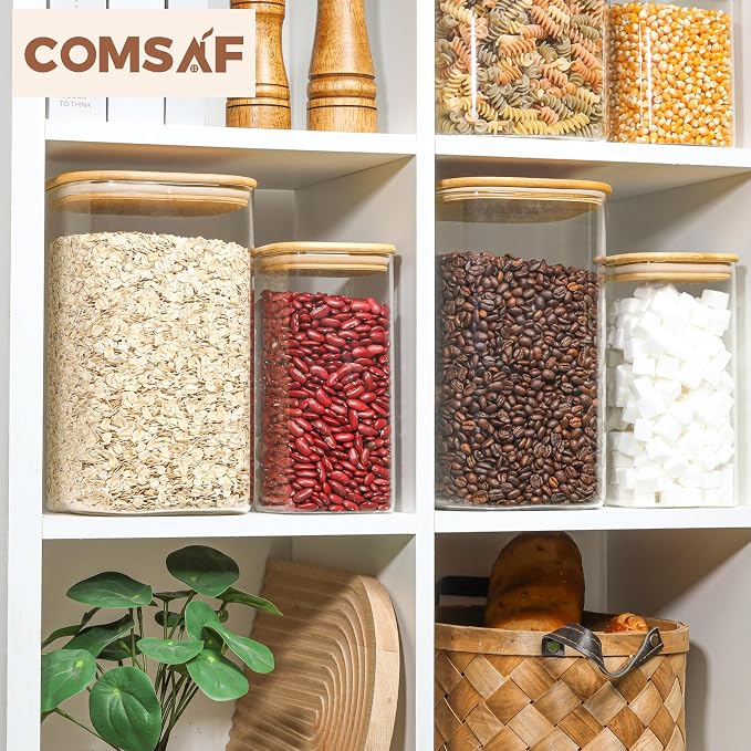 ComSaf 4.6Qt Glass Food Storage Containers, 1.2 Gallon Glass Flour and Sugar - Image 9