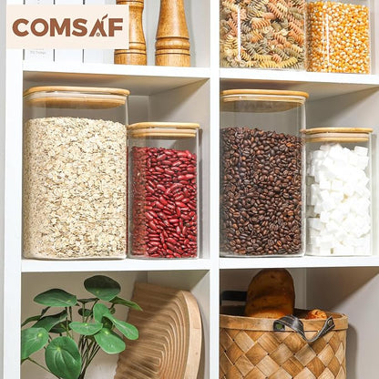 ComSaf 4.6Qt Glass Food Storage Containers, 1.2 Gallon Glass Flour and Sugar - Image 9
