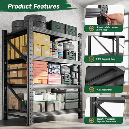 Letaya 2000LBS Storage Shelves Heavy Duty, 4 Tier Adjustable Utility Rack Shelf - Image 5