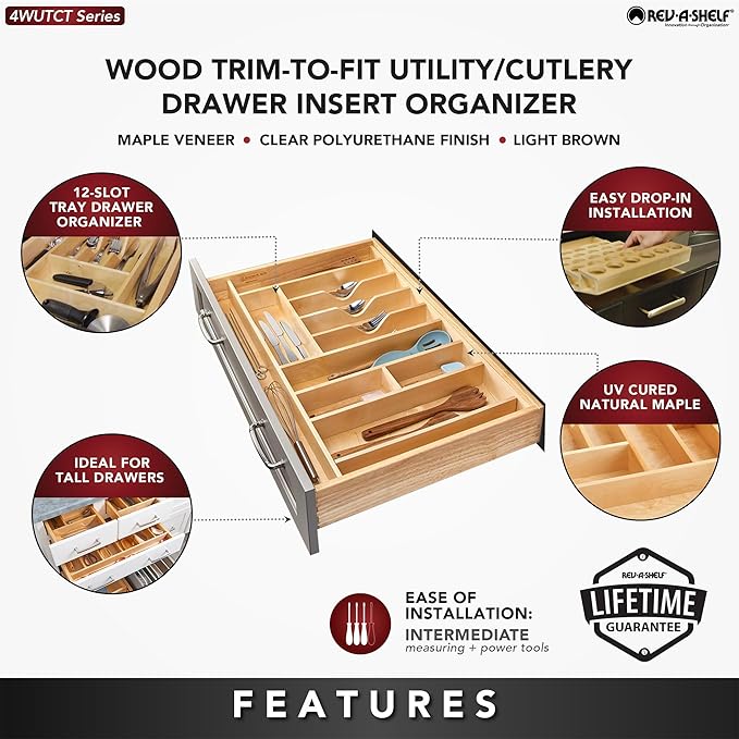 Rev-A-Shelf Trim-to-Fit Silverware Drawer Organizer - Image 3