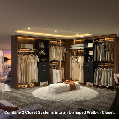 iSunirm 8FT Closet System, Wall Mount Bedroom Wardrobe - Image 4
