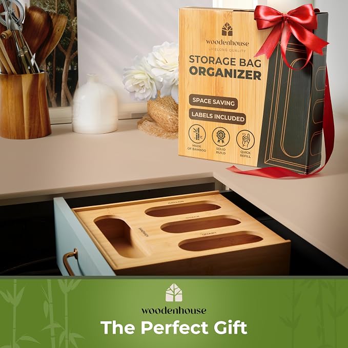 Bamboo Storage Bag Organizer, Sandwich Bag Organizer - Image 8