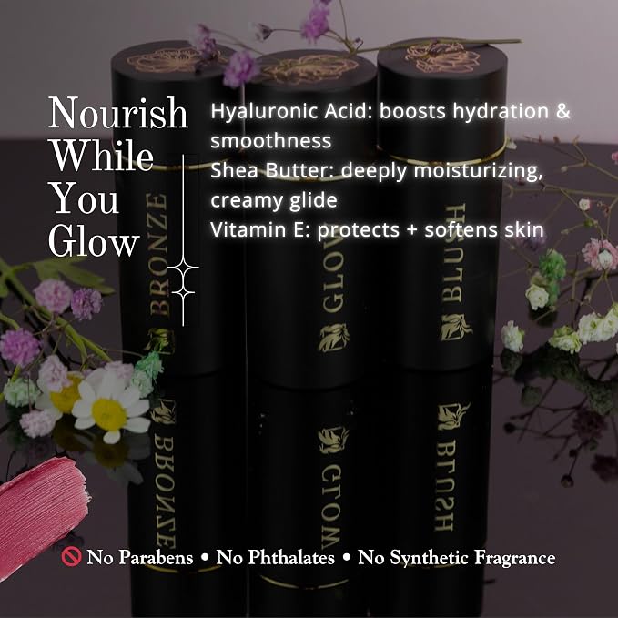 Cream Contour Stick Set – Blush, Bronzer & Highlighter Trio | Hydrating - Image 2