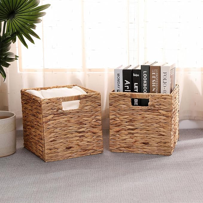 11x11in Collapsible Wicker Storage Basket - Image 2