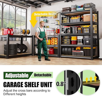 71.2" H Garage Shelving 5T Storage Shelves, Metal Adjustable Shelving Unit - Image 4