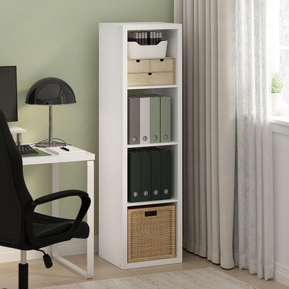 Furinno Cubicle Book Shelf, 4-Cube Bookshelf, Extra Thick Frame Horizontally & by Furinno-FitsYourSpaceFitsYourBudget