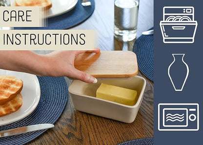Nat & Jules Ceramic Stoneware 1/2 Pound, 2 Sticks Butter Dish - Image 3