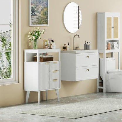 White Bathroom Floor Cabinet - Image 7