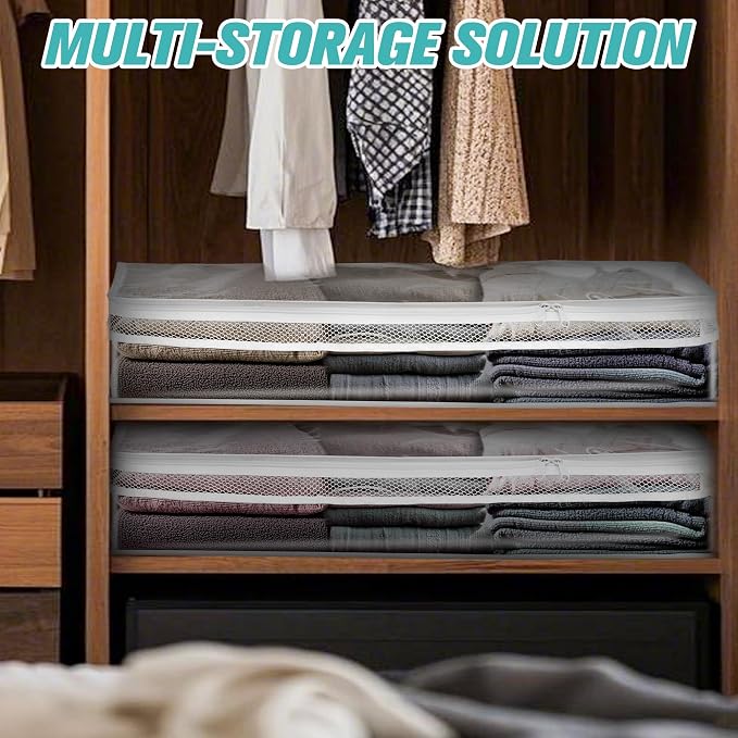 HIBAG 20 Gallon Under Bed Storage Containers, Underbed Clothing Storage Bins - Image 4