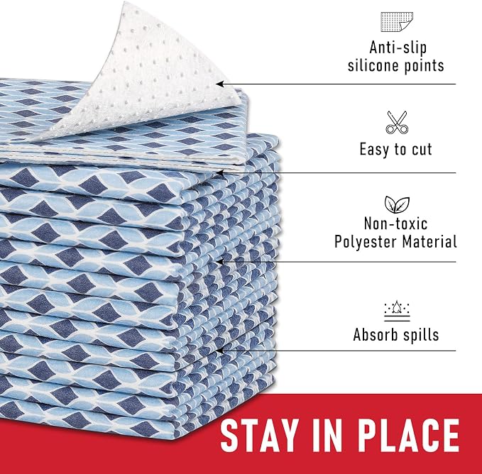 Cooyes 6 Pack Cloth Shelf Liners 17.7" × 36", Non-Slip Refrigerator Liners - Image 3