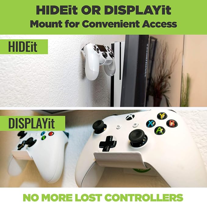 HIDEit Mounts (2-Pack White Uni-C Controller Wall Mount - Image 3